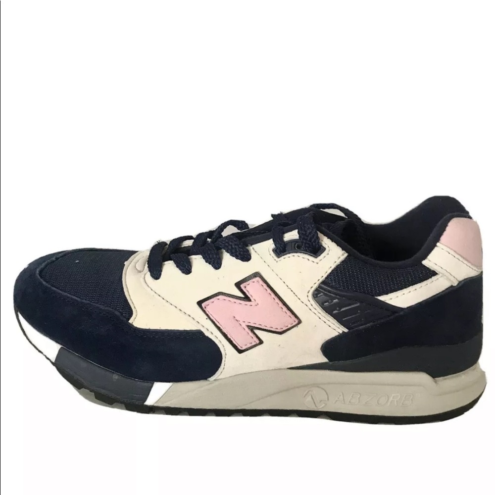 New Balance 998 Men’s Suede Sneakers Navy Off White Pink 8.5 M USA